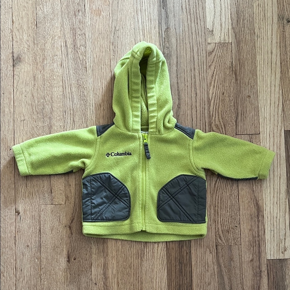 Columbia Lime Green Hooded Baby Fleece Jacket